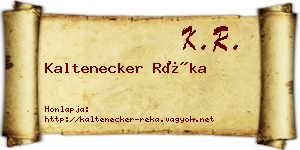Kaltenecker Réka névjegykártya